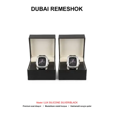 DUBAI REMESHOK 44-45mm LUX SILICONE SILVER/BLACK