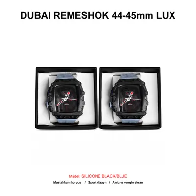 DUBAI REMESHOK 44-45mm LUX SILICONE BLACK/BLUE