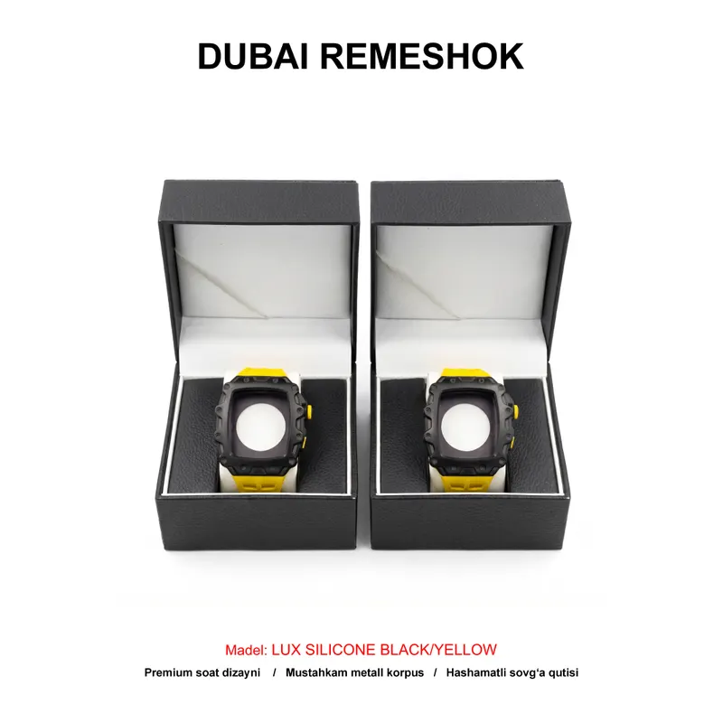 DUBAI REMESHOK 44-45mm LUX SILICONE BLACK/YELLOW