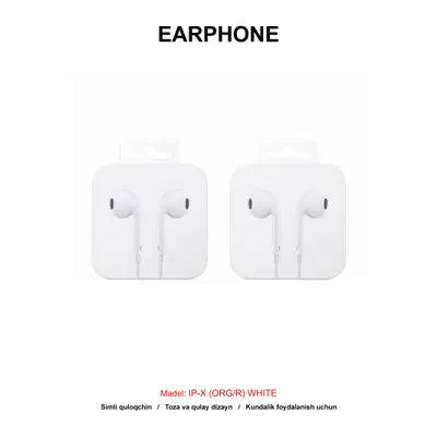EARPHONE IP-X (ORG/R) WHITE