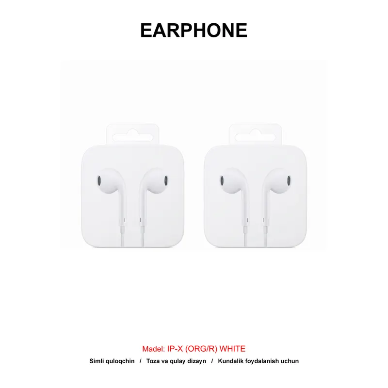 EARPHONE IP-X (ORG/R) WHITE
