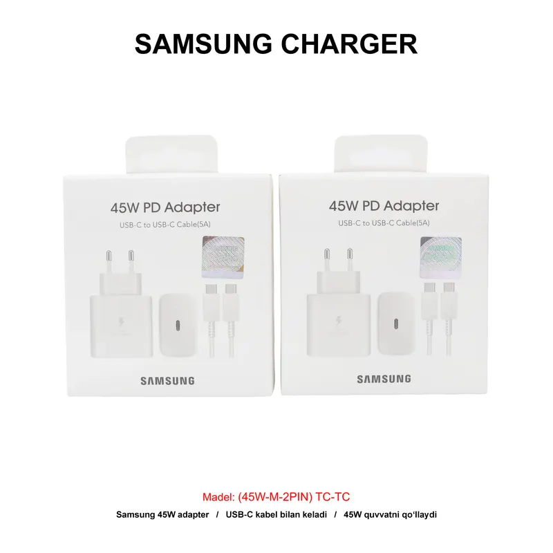 CHARGER SAMSUNG (45W-M-2PIN) TC-TC WHITE