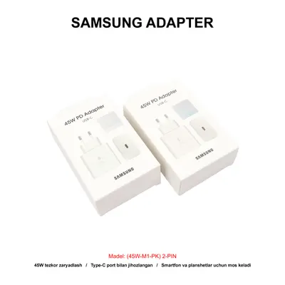 ADAPTER SAMSUNG (45W-M1-PK) 2-PIN WHITE