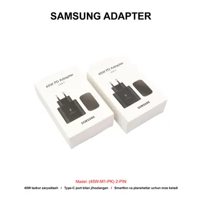 ADAPTER SAMSUNG (45W-M1-PK) 2-PIN BLACK