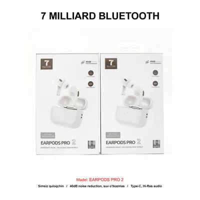 BLUETOOTH 7 MILLIARD EARPODS PRO 2 WHITE 7MEPRO2-01WH