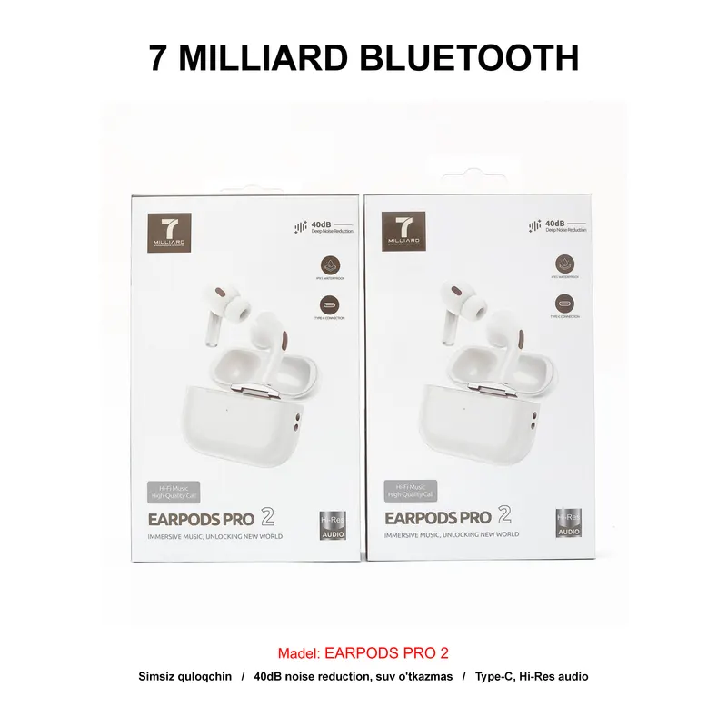 BLUETOOTH 7 MILLIARD EARPODS PRO 2 WHITE 7MEPRO2-01WH