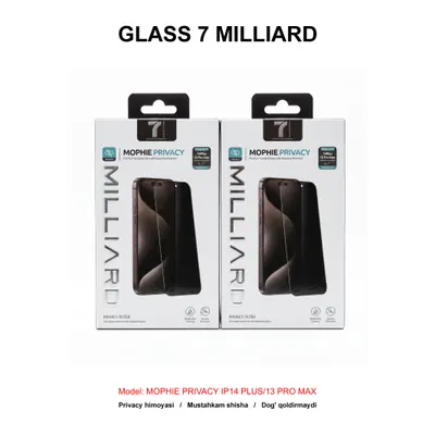 GLASS 7 MILLIARD MOPHIE PRIVACY IP14 PLUS/13 PRO MAX 7MMGPY14PLUS