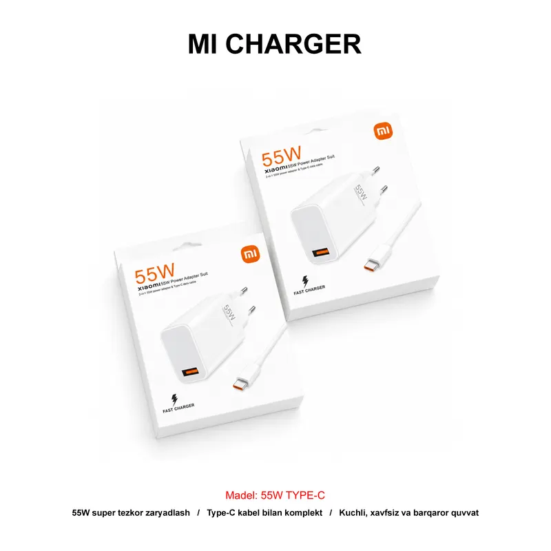 CHARGER MI KAROBKA 55W TYPE-C WHITE