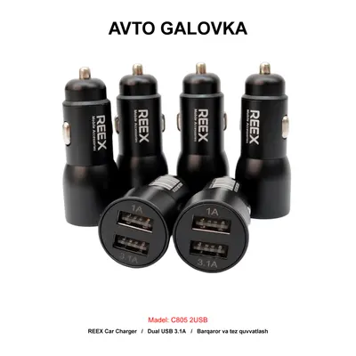 CAR CHARGER C805 2USB BLACK