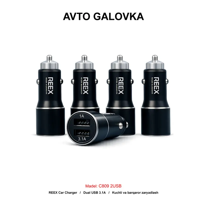 CAR CHARGER C809 2USB BLACK