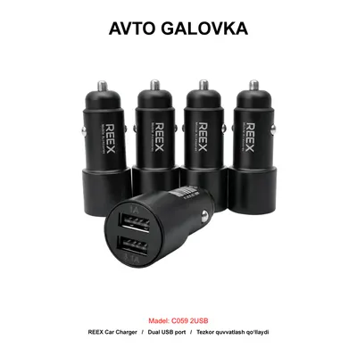 CAR CHARGER C059 2USB BLACK