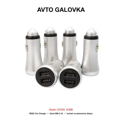 CAR CHARGER C310A 2USB SILVER