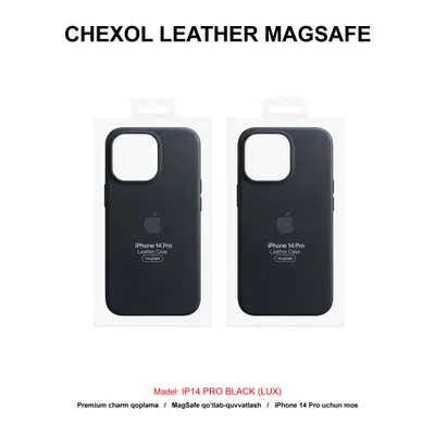 CHEXOL LEATHER MAGSAFE IP14 PRO BLACK (LUX)