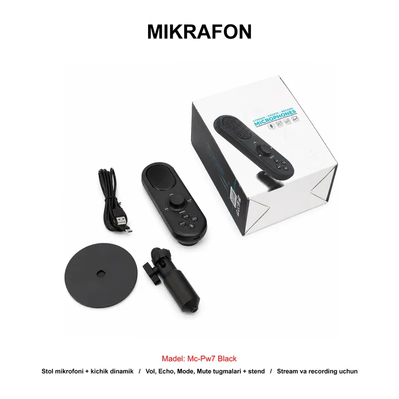 MIKROFON MC-PW7 BLACK