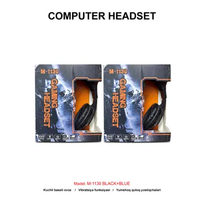 COMPUTER HEADSET M-1130 BLACK+BLUE