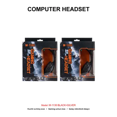 COMPUTER HEADSET M-1130 BLACK+SILVER