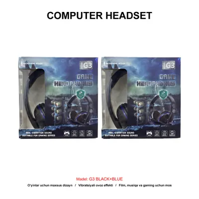 COMPUTER HEADSET G3 BLACK+BLUE