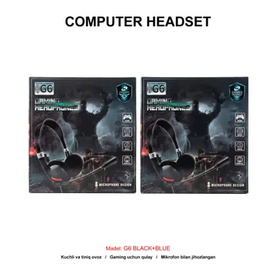 COMPUTER HEADSET G6 BLACK+BLUE