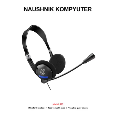 COMPUTER HEADSET G6 BLACK+RED