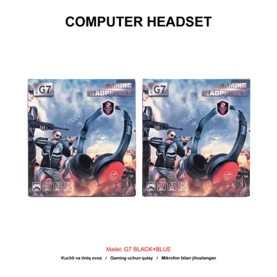 COMPUTER HEADSET G7 BLACK+BLUE