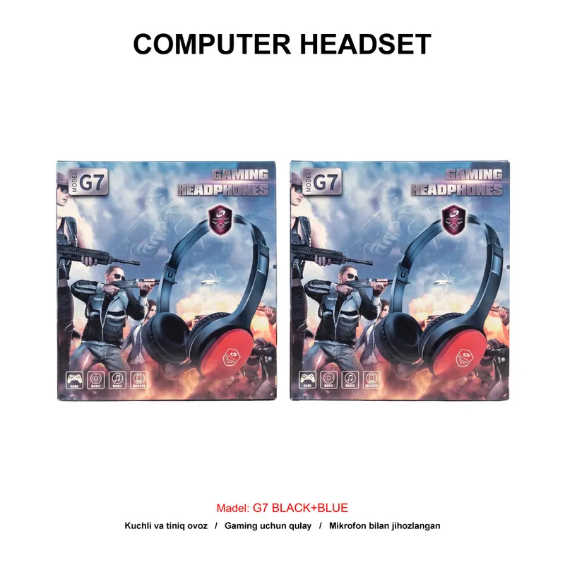 COMPUTER HEADSET G7 BLACK+BLUE