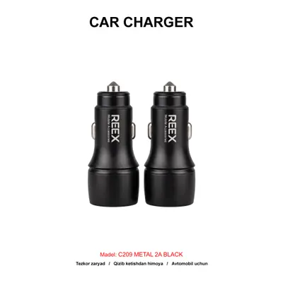 CAR CHARGER C209 METAL 2A BLACK