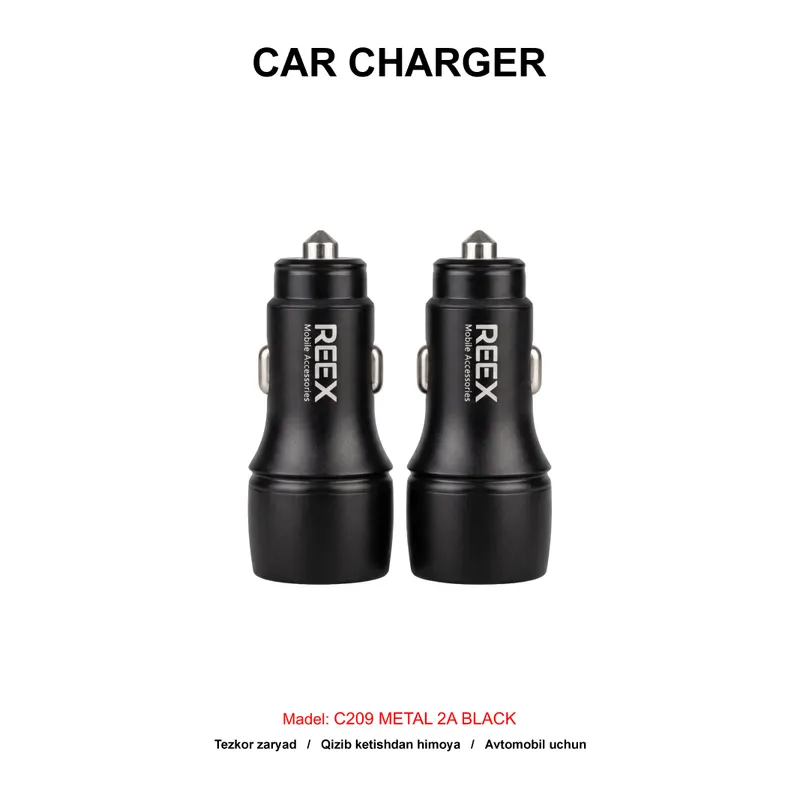 CAR CHARGER C209 METAL 2A BLACK