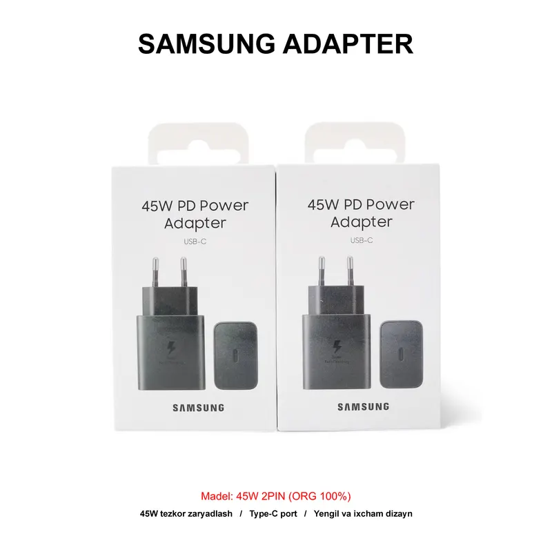 ADAPTER SAMSUNG 45W 2PIN (ORG 100%) BLACK