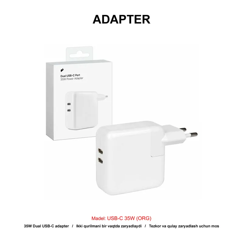 ADAPTER IPHONE DUAL USB-C 35W (ORG)