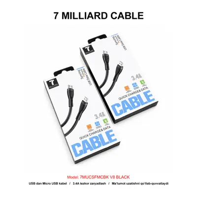 USB CABLE 7 MILLIARD SOFT 7MUCSFMCBK V8 BLACK