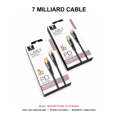 USB CABLE 7 MILLIARD WEAVE 7MUCWETCLBK TC-IP BLACK