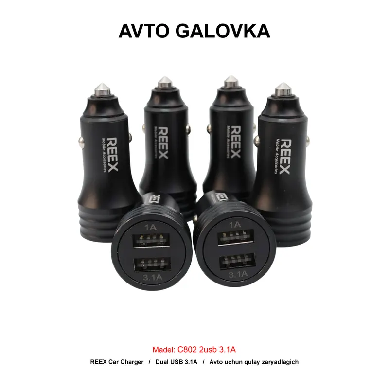 CAR CHARGER C802 2USB 3.1A BLACK