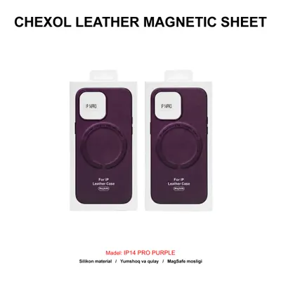 CHEXOL LEATHER MAGNETIC SHEET IP14 PRO PURPLE