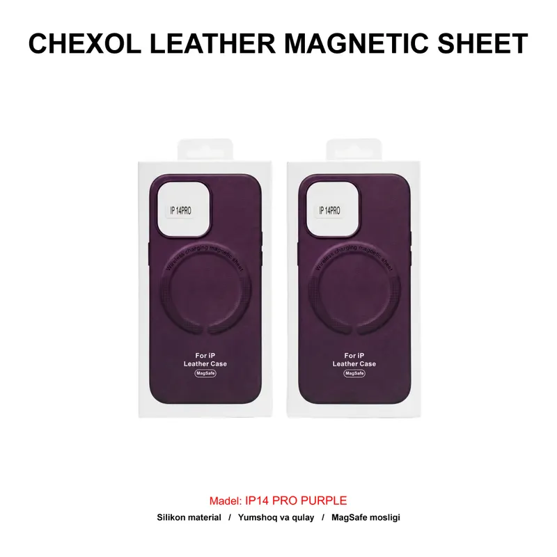 CHEXOL LEATHER MAGNETIC SHEET IP14 PRO PURPLE