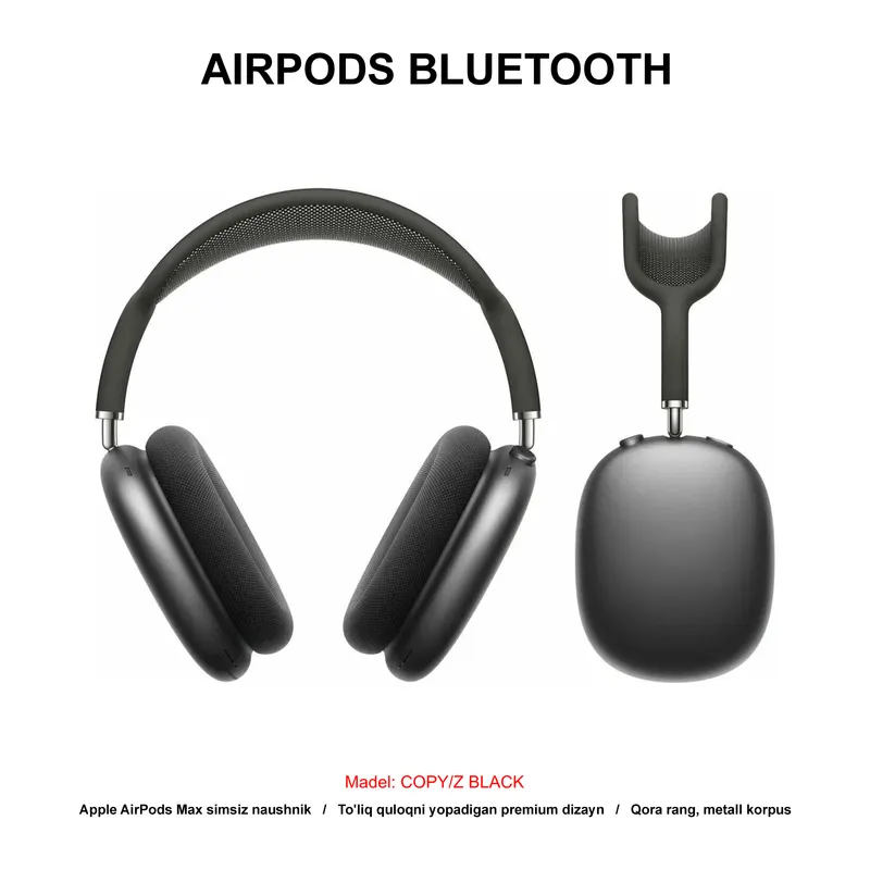 BLUETOOTH AIRPODS MAX COPY/Z BLACK