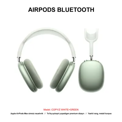 BLUETOOTH AIRPODS MAX COPY/Z WHITE+GREEN