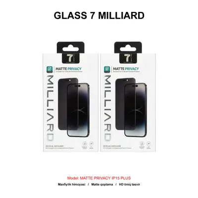GLASS 7 MILLIARD MATTE PRIVACY IP15 PLUS 7MGMPY15PL