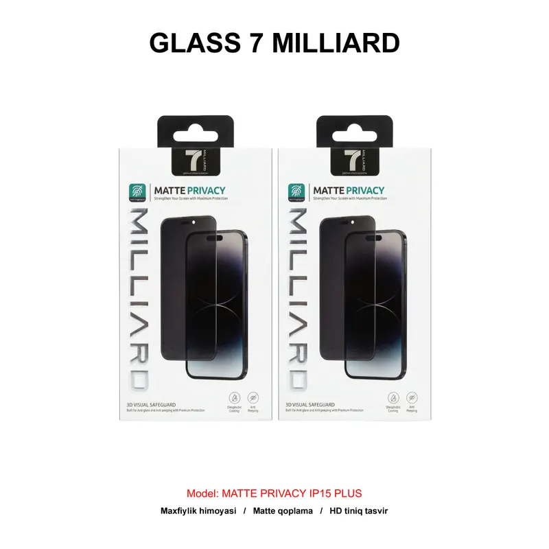 GLASS 7 MILLIARD MATTE PRIVACY IP15 PLUS 7MGMPY15PL