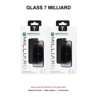 GLASS 7 MILLIARD MATTE PRIVACY IP15 PRO MAX 7MGMPY15PM