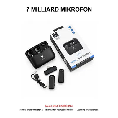 MIKROFON 7 MILLIARD 6668 LIGHTNING 7MWMIC01LGTBK BLACK
