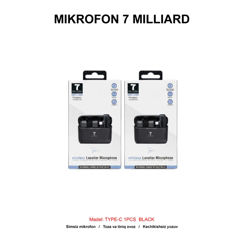 MIKROFON 7 MILLIARD TYPE-C 1PCS 7MWMIC01TYCBK BLACK