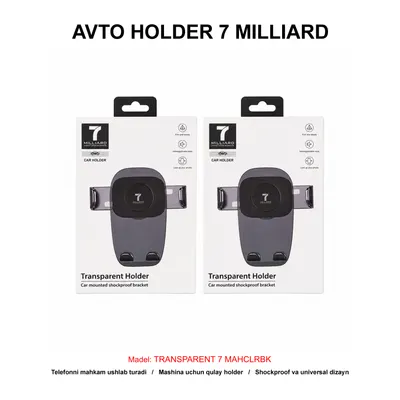 AVTO HOLDER 7 MILLIARD TRANSPARENT 7MAHCLRBK BLACK