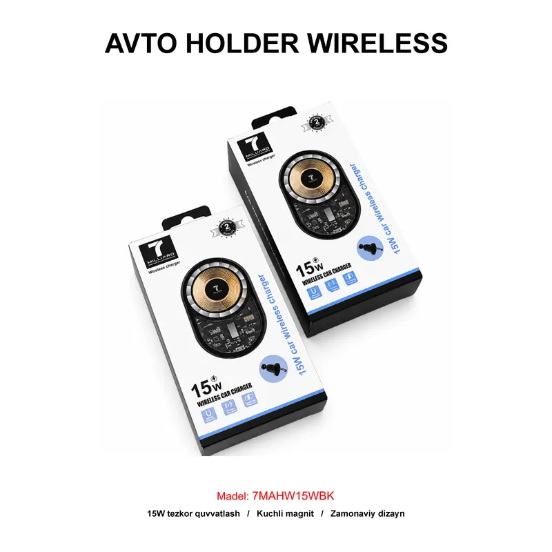 AVTO HOLDER WIRELESS 7 MILLIARD 7MAHW15WBK BLACK