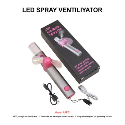 VENTILYATOR LED HANDHELD SPRAY A1F01 GREY