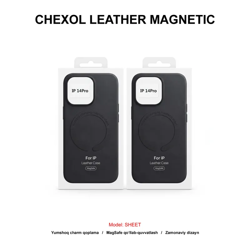 CHEXOL LEATHER MAGNETIC SHEET IP14 PRO BLACK