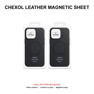 CHEXOL LEATHER MAGNETIC SHEET IP14 PRO MAX BLACK
