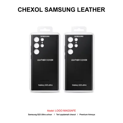 CHEXOL SAMSUNG LEATHER LOGO MAGSAFE SAM S23 ULTRA BLACK
