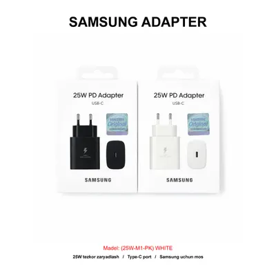 ADAPTER SAMSUNG 2-PIN (25W-M1-PK) WHITE