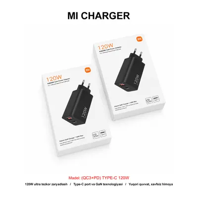 CHARGER MI KAROBKA GAN 120W QC3+PD TYPE-C BLACK