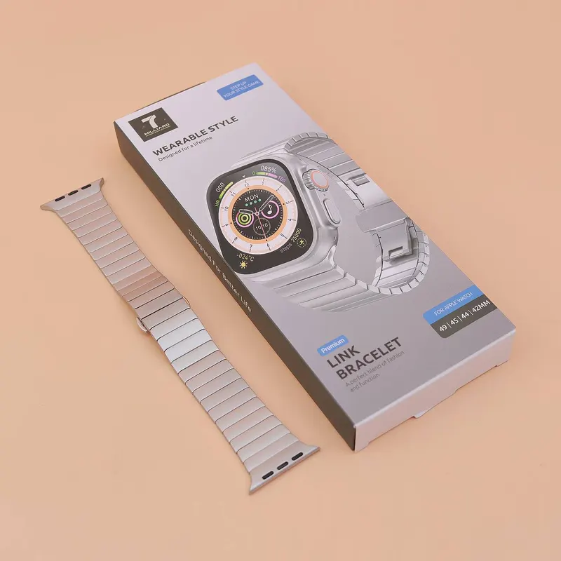 REMESHOK 42-44-45-49mm 7 MILLIARD LINK BRACELET MATTE SILVER